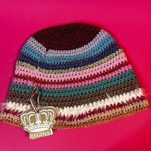 Regina Crochet Hat Multicolor Color 100% Cotton OS